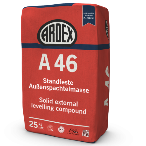 Сверхпрочная ремонтная шпаклевка для наружных работ ARDEX A46, 25 кг